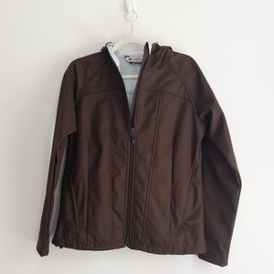 Brown Columbia hooded jacket size large
